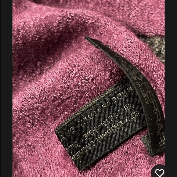 FRANCO FERRARI Reversible Purple Grey Brown Cashmere Scarf Long70” Check Pattern - Picture 4 of 8